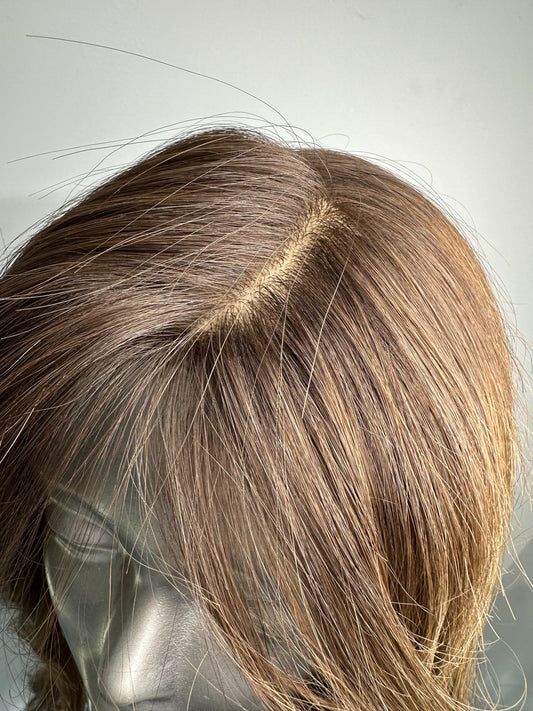 Elegance Unleashed: 9x9 Silk Base Topper with Breathable Fishnet and Premium Virgin Human Hair