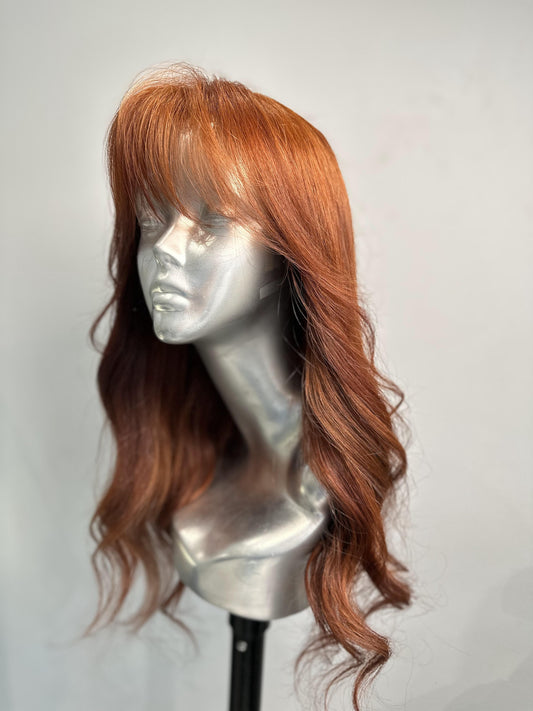 Auburn Curtain bangs Elegance