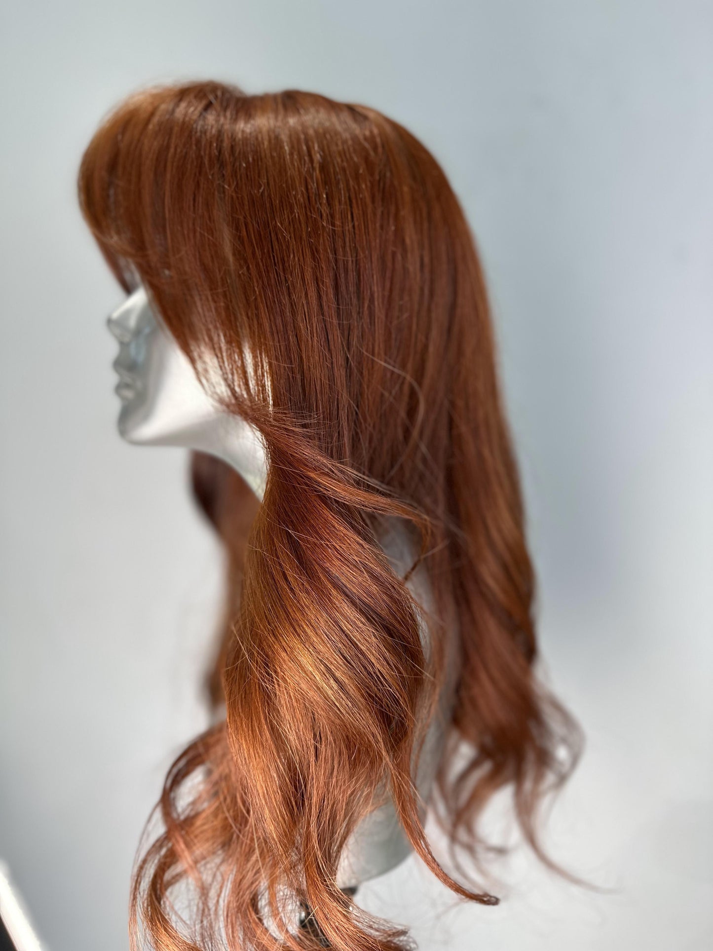 Auburn Curtain bangs Elegance