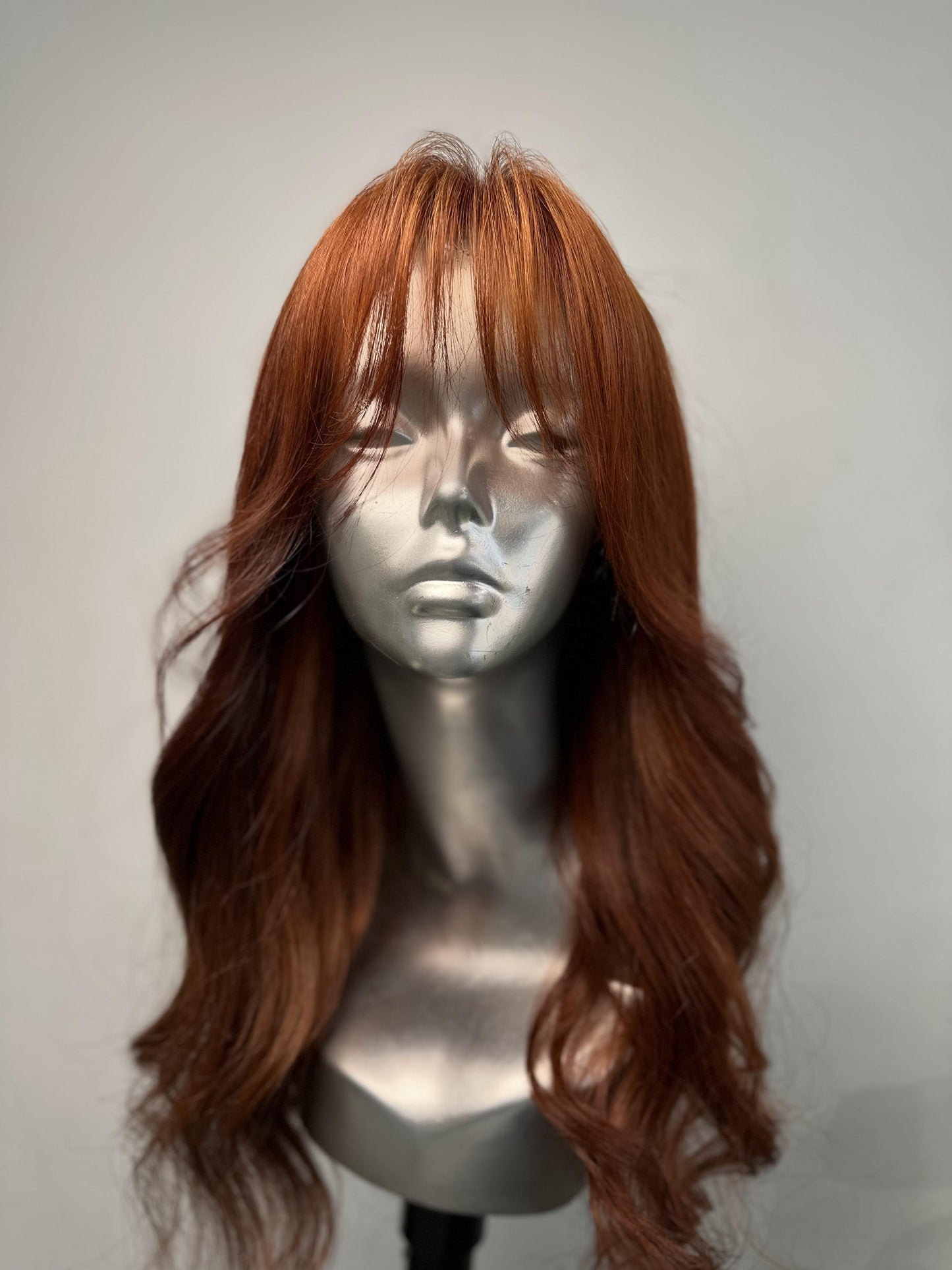 Auburn Curtain bangs Elegance