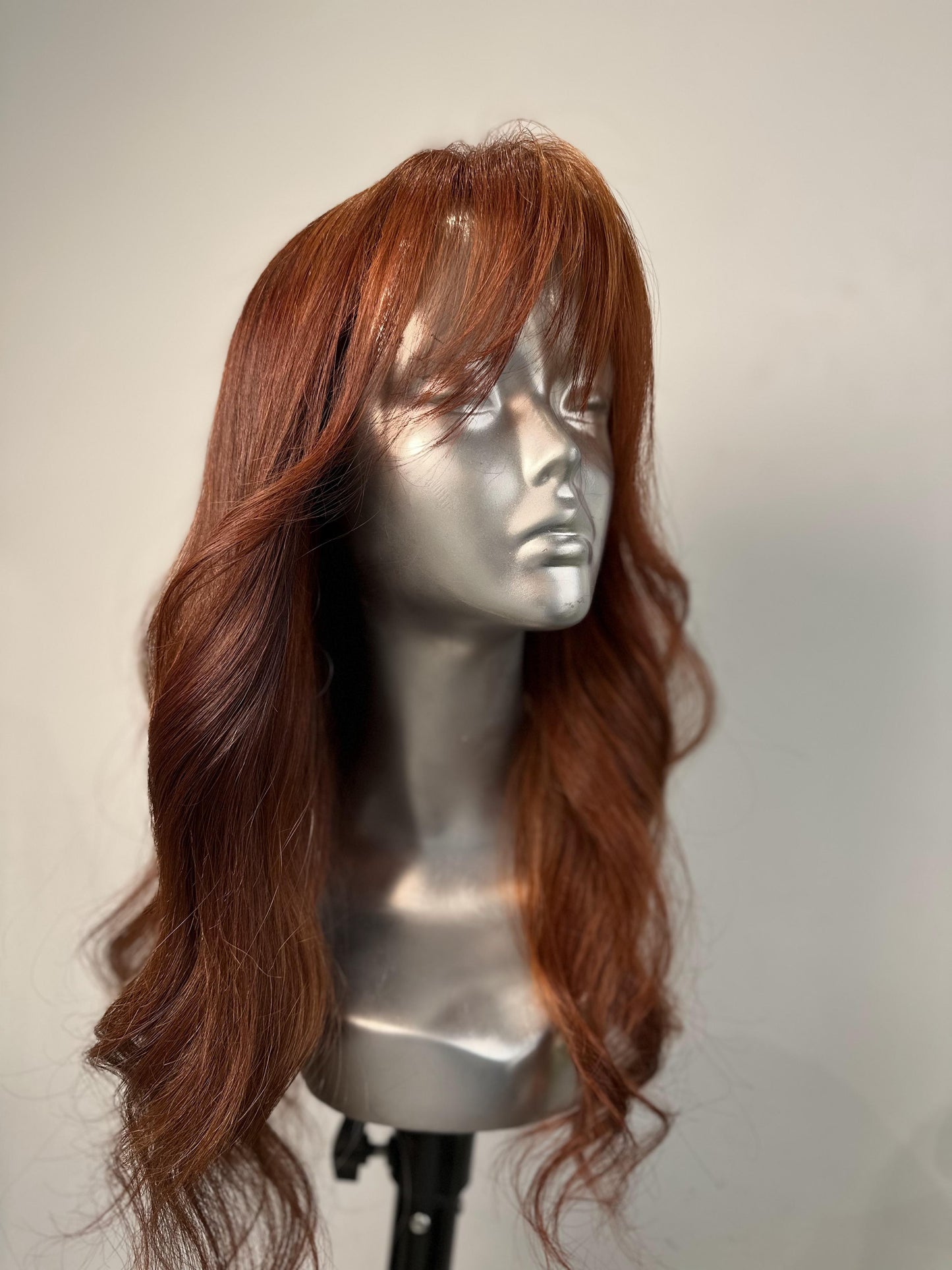 Auburn Curtain bangs Elegance