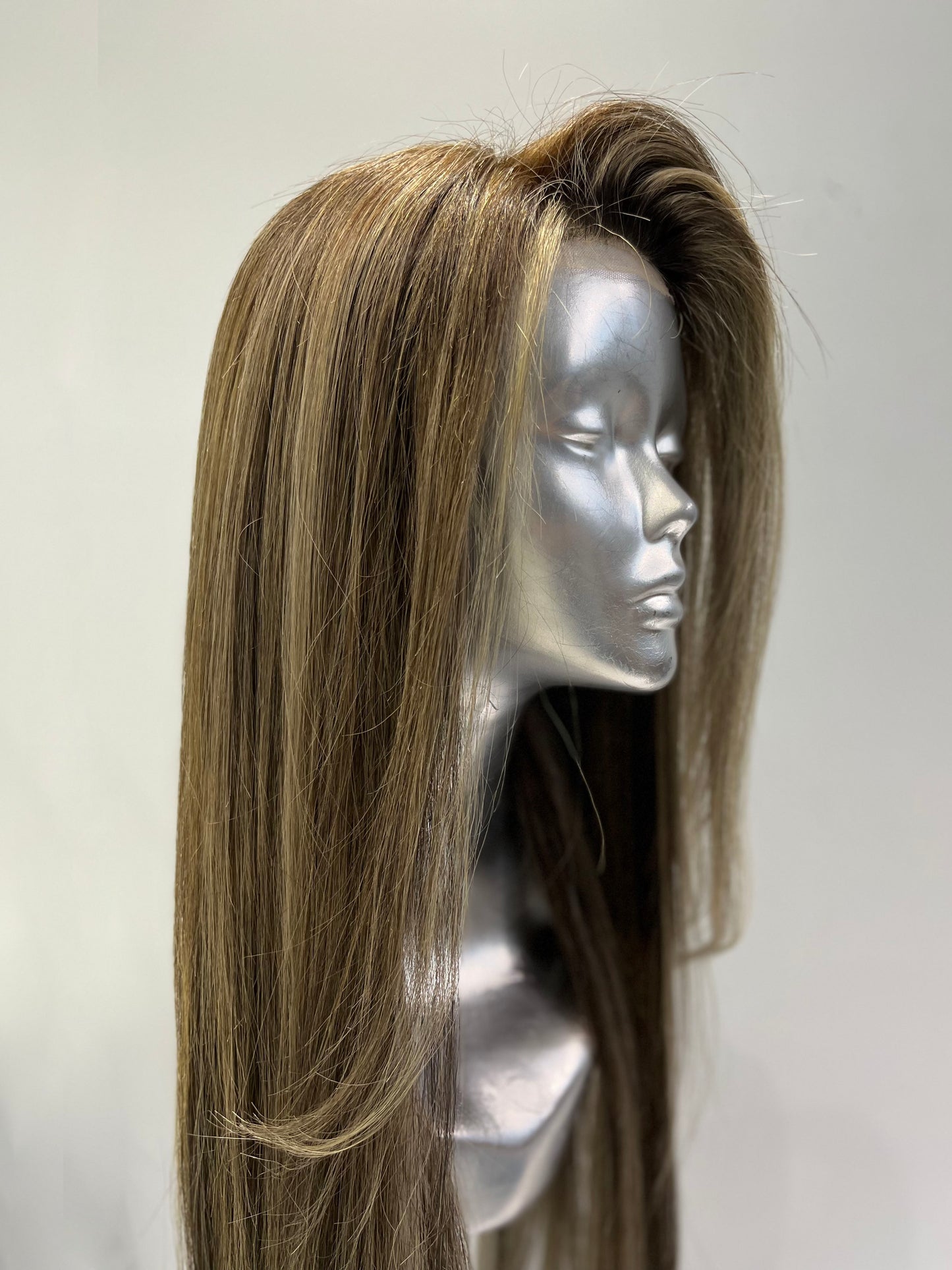 Waterfall Ash highlights front lace wig