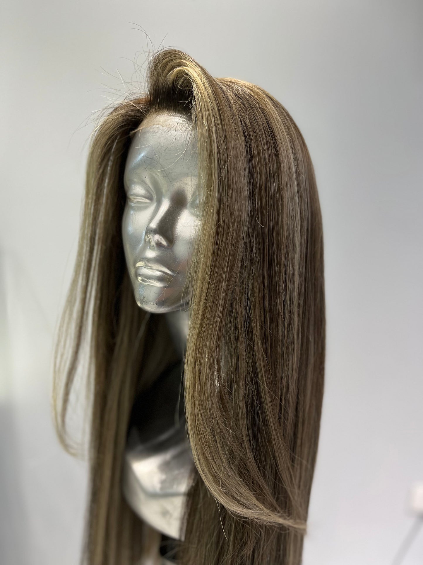 Waterfall Ash highlights front lace wig