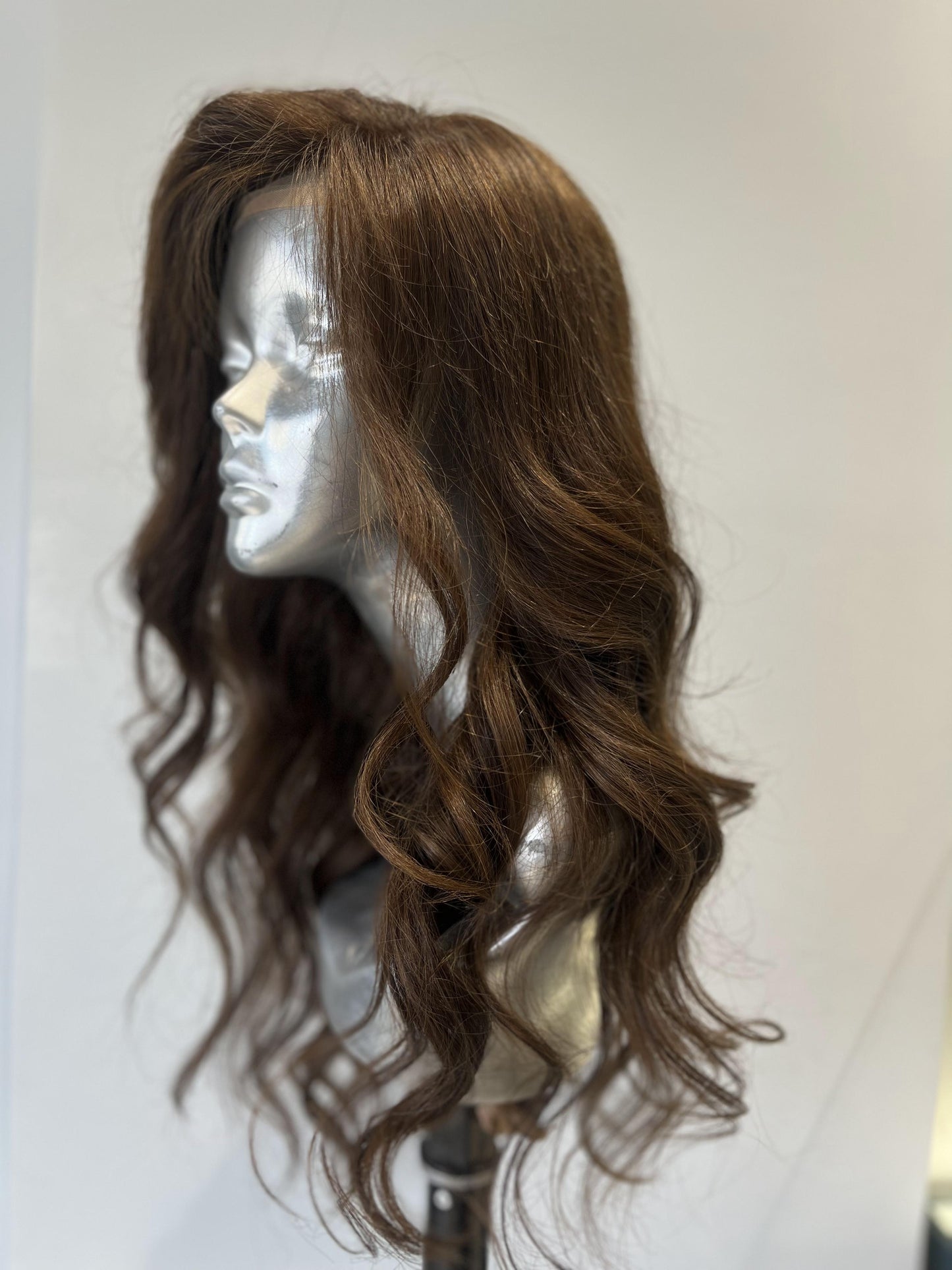Brunette silk base lace wig