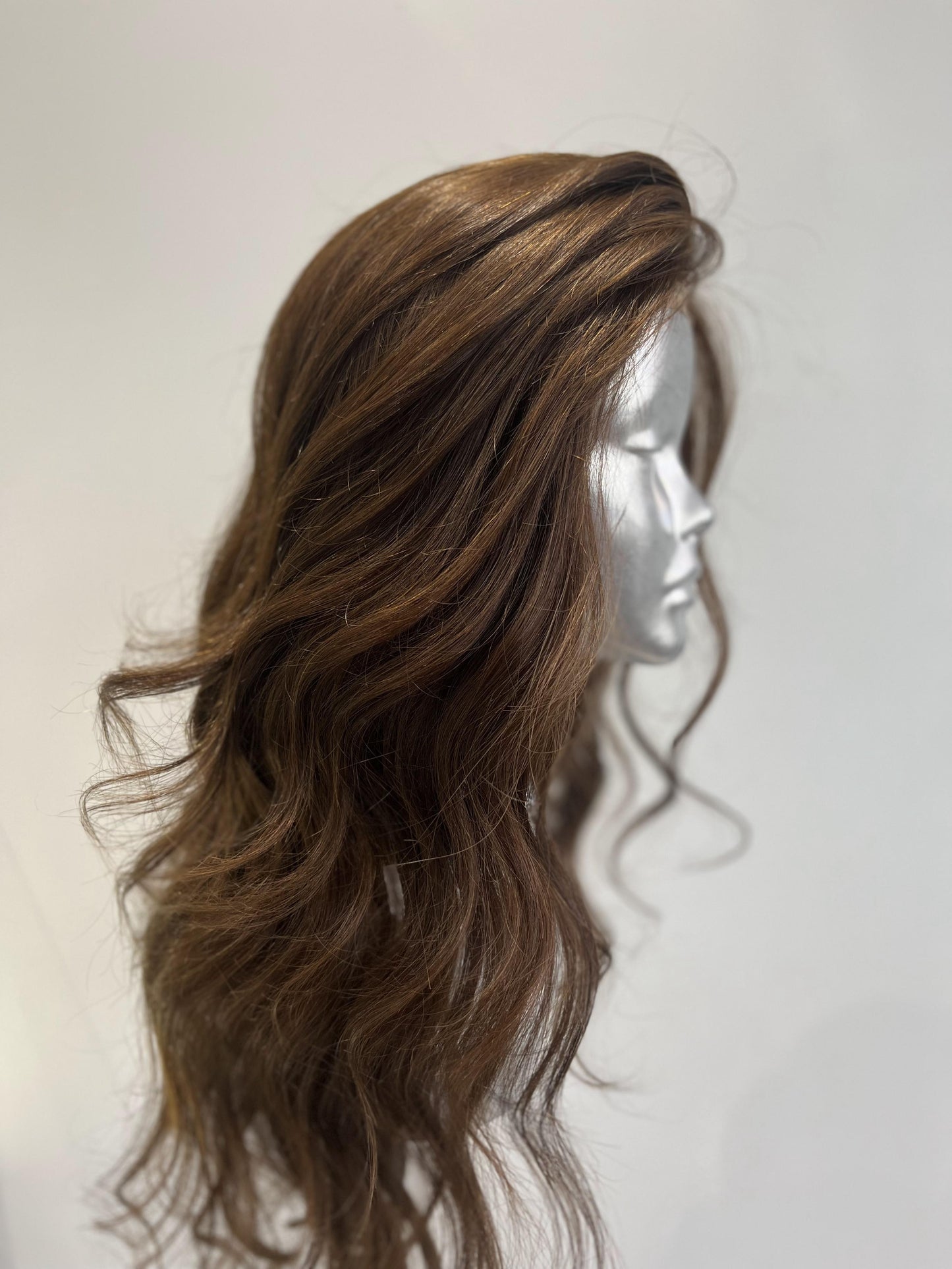 Brunette silk base lace wig