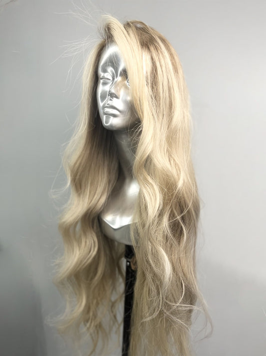 Creamy-fall front lace wig