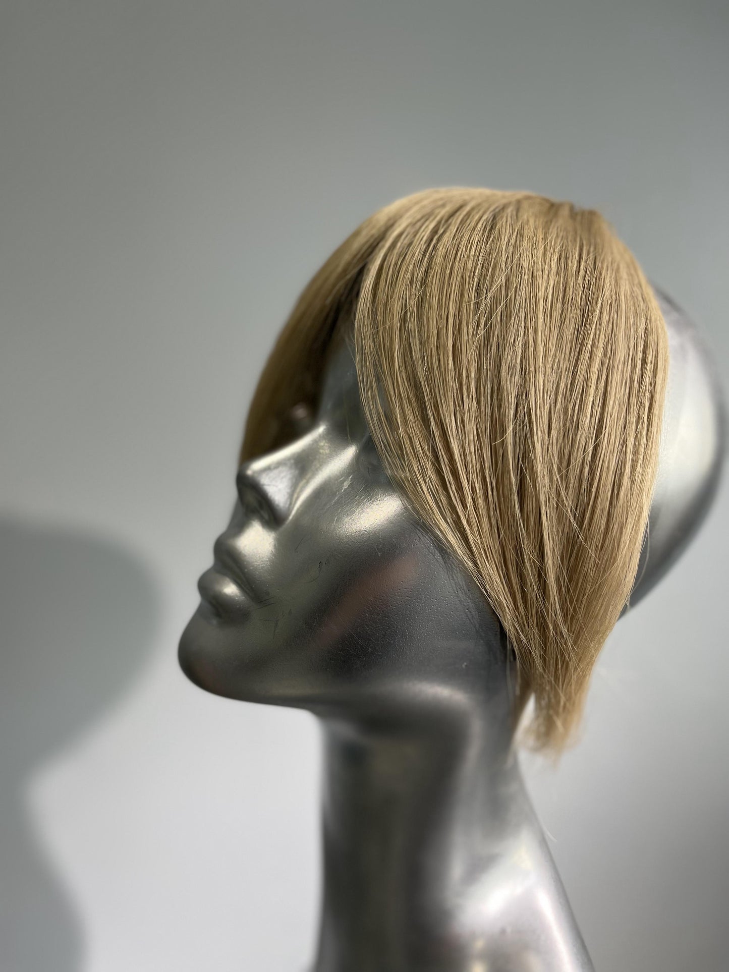 Elegant Side-Swept Blonde Bangs Hairpiece – Sleek & Seamless Finish