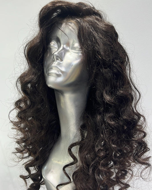 Dark Curly front lace wig