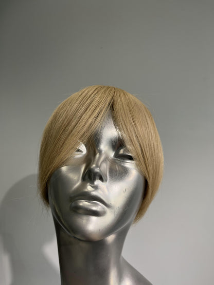 Elegant Side-Swept Blonde Bangs Hairpiece – Sleek & Seamless Finish