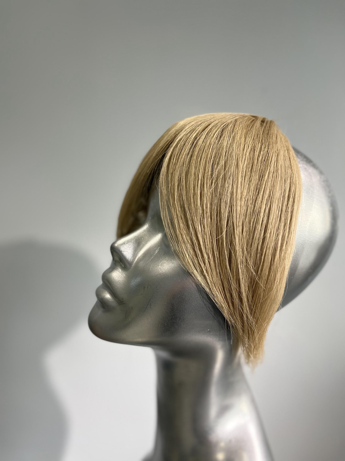 Elegant Side-Swept Blonde Bangs Hairpiece – Sleek & Seamless Finish