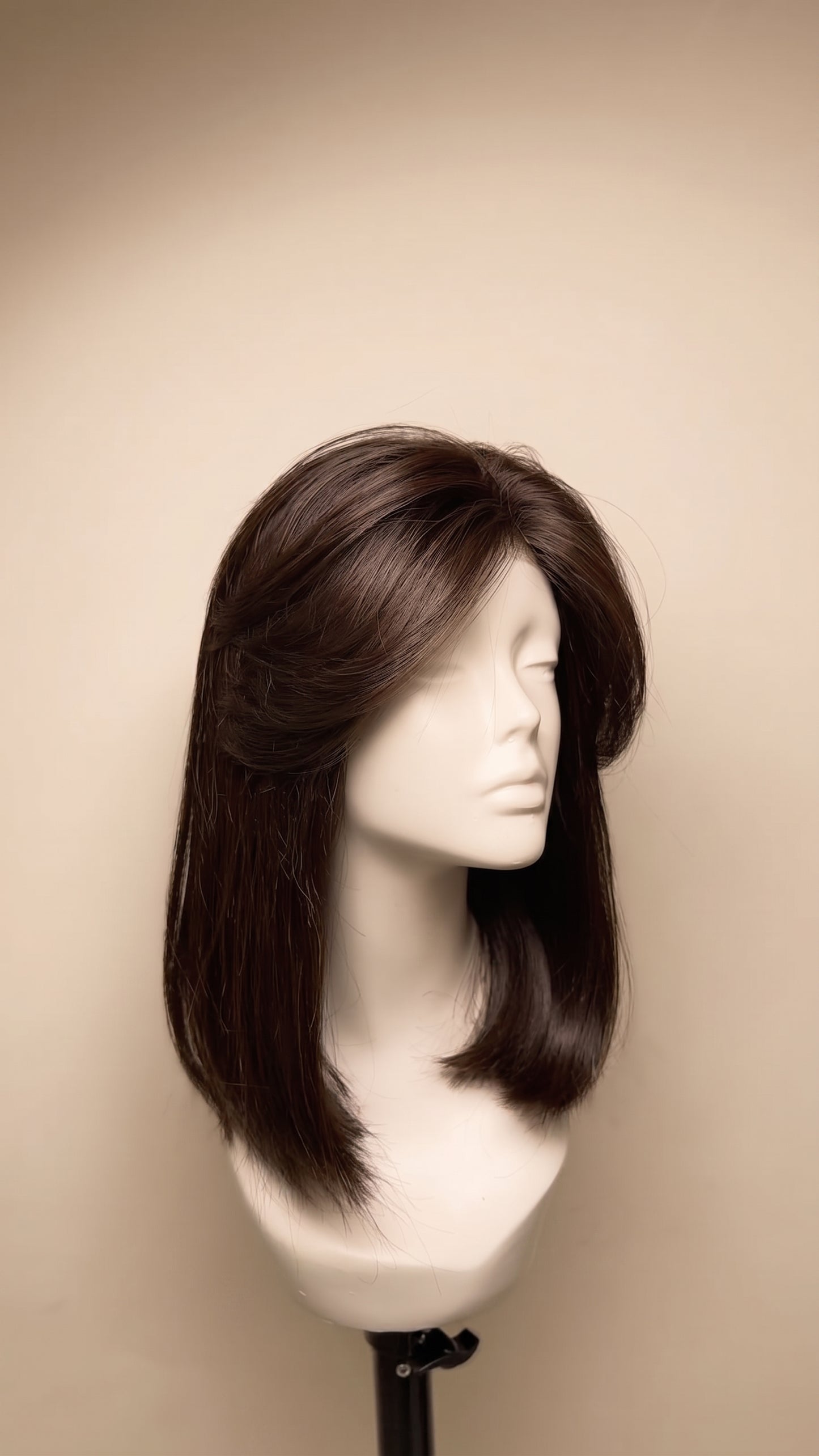 Velvet Brown — 16" Full Lace Human Hair Wig