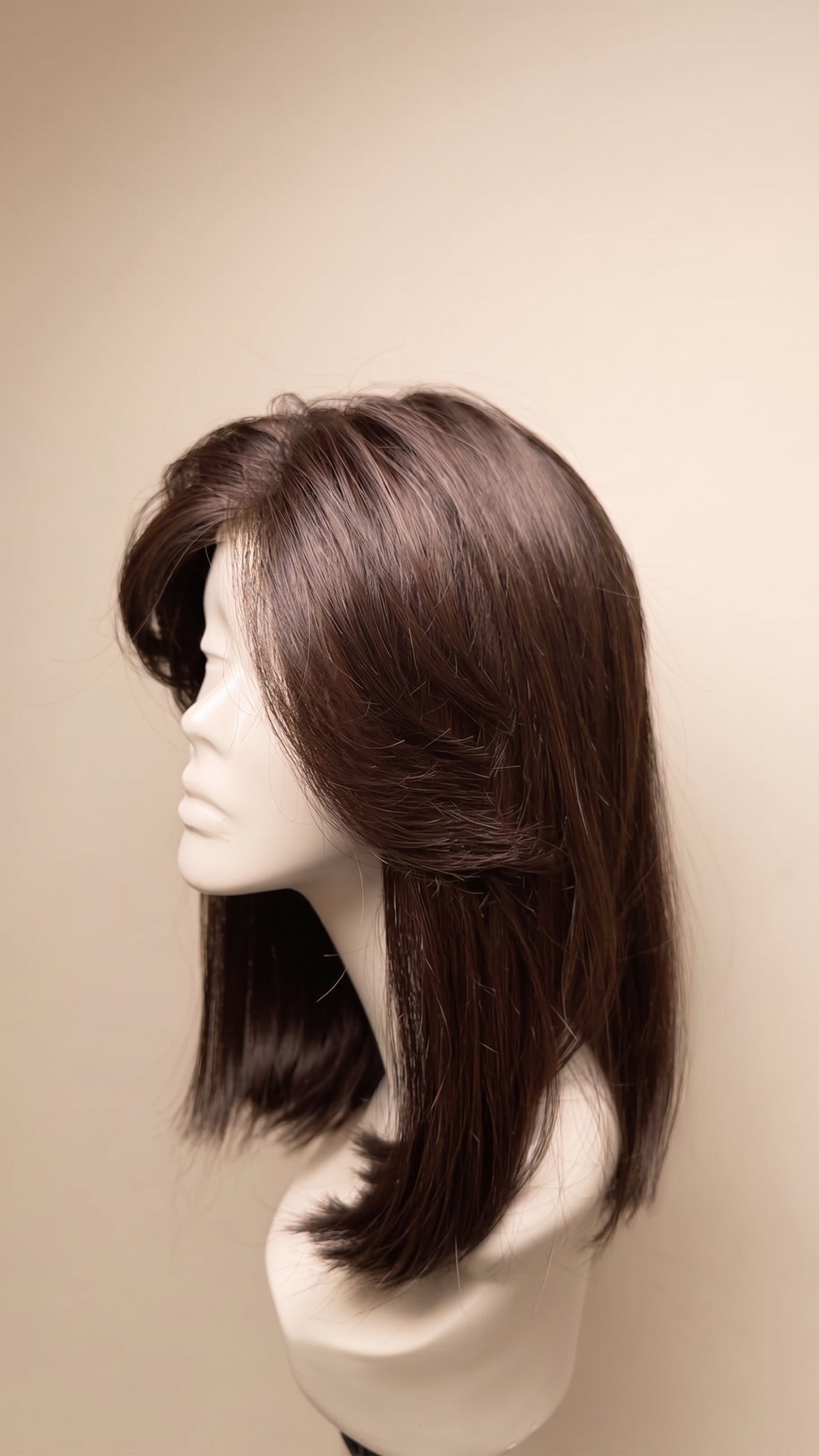 Velvet Brown — 16" Full Lace Human Hair Wig