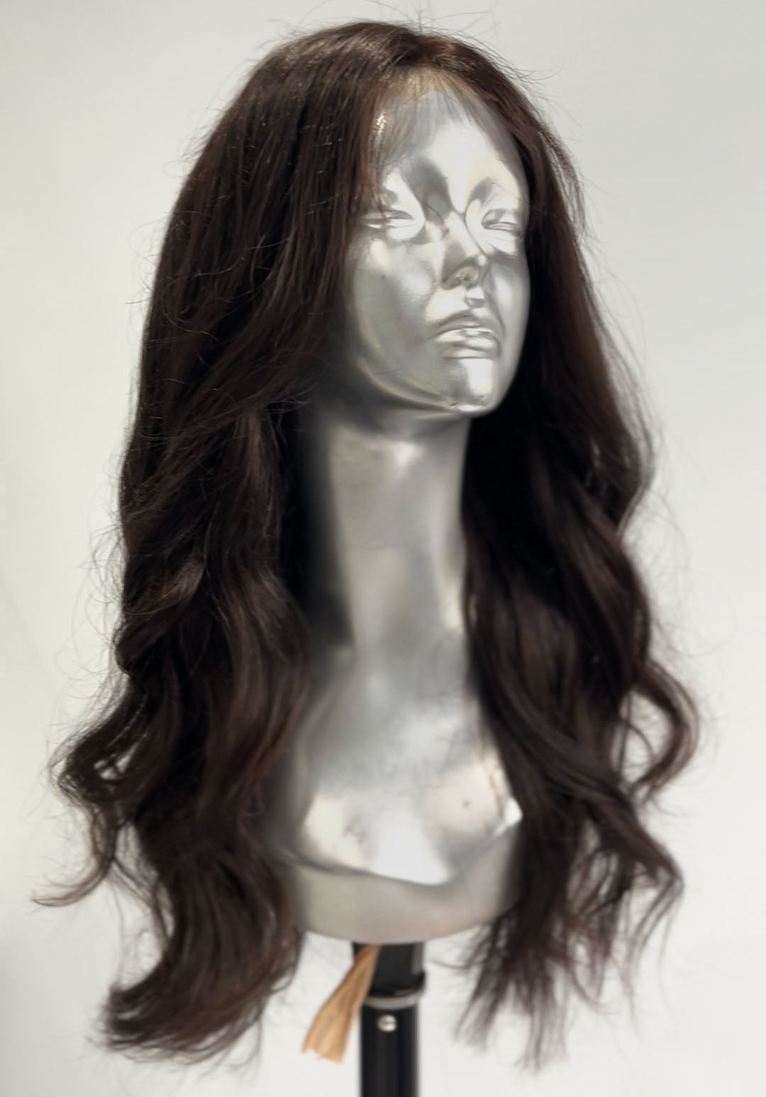 Elegant dark brown front lace wig