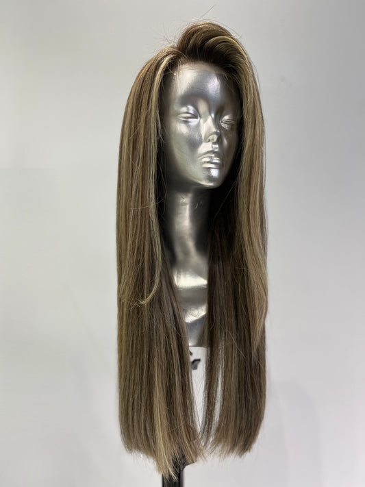 Waterfall Ash highlights front lace wig